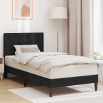 Voodi raam peaga must 100 x 200 cm samet