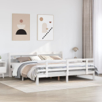 Voodiraam peatsiga ilma madratsita valge 180x200 cm