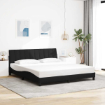 Voodiraam ilma madratsita hanko, must, 180x200 cm, kangas