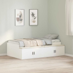 Voodi raam sahtliga ladustamisega valge 70 x 190 cm tehispuit