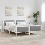 Voodi raam peaga helehall 180 x 200 cm kangas