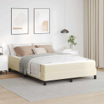 Voodi raam madratsiga cream 160 x 200 cm kangas