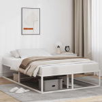 Voodiraam ilma madratsita valge 120x200 cm metallist