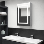 Led vannitoa peegelkapp, betoonhall, 50 x 13 x 70 cm
