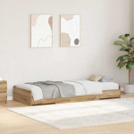 Voodi raam peaga sahtliga k&auml;sit&ouml;&ouml;puu 100 x 200 cm tehispuit