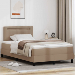Voodiraam madratsiga peaga cappuccino 120 x 190 cm kunstnahk