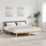 Beti raam peaga pruun ja taupe 180 x 200 cm m&auml;nnipuit