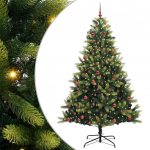 Tehis hingedega j&otilde;ulupuu 300 led-iga roheline 210 cm pvc ja pe