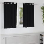 Kardinad r&otilde;ngastega 2 pcs must 140 x 140 cm pol&uuml;ester