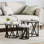 Pesitsus k&uuml;lglaud 3 pcs hall sonoma t&ouml;&ouml;deldud puit ja teras