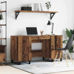 Laud riiuliga uksega vana puit 140 x 50 x 75 cm tehispuit