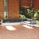 8-osaline aiam&ouml;&ouml;bli komplekt istmepatjadega, valge, m&auml;nnipuit