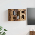 Seinakapp riiuliga vana puit 60 x 20 x 40 cm tehispuit