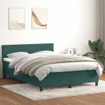 Box vedruvoodi madratsiga tumeroheline 160x220 cm samet