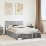 Voodi raam riiuliga peaga betoonhall 160 x 200 cm tehispuit