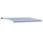 Manuaalne varikatus led-idega sinine ja valge 5 x 3 m