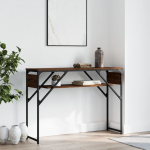 Riiuliga konsoollaud, pruun tamm, 105x30x75 cm, tehispuit