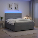 Led kastivoodiga madrats peaga helehall 200 x 200 cm kangas