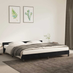 Voodiraam ilma madratsita, must, 200x200 cm, samet