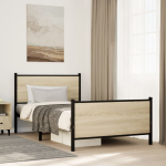 Metallist voodiraam ilma madratsita sonoma tamm 100x200 cm