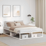 Voodiraam ilma madratsita valge 140x200 cm metallist
