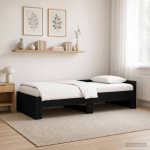 Peatsiga voodiraam must tamm 80 x 200 cm tehispuit