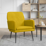 Tugitool, kollane, 62 x 79 x 79 cm, samet