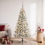 Kunstkuusk koos j&otilde;ulukuuliga 120 cm 150 led-i soe valge