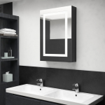 Led vannitoa peegelkapp, s&auml;ravvmust, 50 x 13 x 70 cm