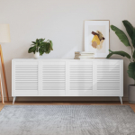 Kapiuksed, v&otilde;rega disain 4 tk valge 61,5x49,4 cm m&auml;nnipuit