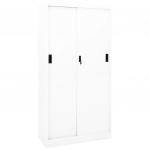 Kontorikapp liuguksega, valge, 90 x 40 x 180 cm, teras