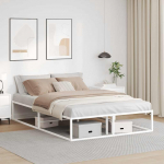 Voodiraam ilma madratsita valge 140x200 cm metallist