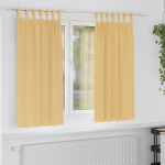 Kardinad r&otilde;ngastega 2 pcs beež 175 x 140 cm pol&uuml;ester