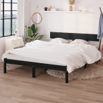 Voodiraam, must, m&auml;nnipuit, 120 x 200 cm