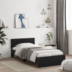 Voodiraam peatsiga, must, 100 x 200 cm, tehispuit