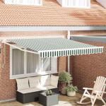 Varikatus roheline ja valge 300 x 250 x 165 cm pol&uuml;ester