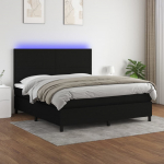 Kontinentaalvoodi madrats ja led, must, 180x200 cm, kangas