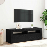Led-tuledega telerikapp, must tamm, 120 x 35 x 40 cm, t&ouml;&ouml;deldud puit