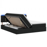 Led-iga voodiraam koos madratsiga must 180 x 200 cm kangas