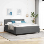 Led box spring voodi peaga helehall ja valge 180 x 200 cm