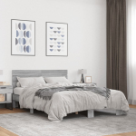 Voodiraam, hall sonoma tamm, 120 x 200 cm, tehispuit ja metall