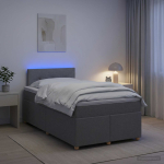 Vedruvoodi madratsiga led-ribadega helehall 120 x 190 cm kangas