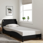 Voodiraam peatsiga dover must 90x200 cm kangas