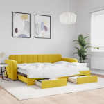 Diivanvoodi v&auml;ljat&otilde;mmatava osaga, kollane, 80x200 cm, samet