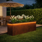 Led-valgustusega lillekast rooste 30 x 100 x 30 cm