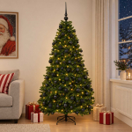 Kunstkuusk, keskroheline, j&otilde;ulukuulidega 210 cm 300 led-i