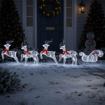 J&otilde;ulup&otilde;der saaniga 5 tk 100 led-i k&uuml;lm valge 43 x 19 x 65 cm