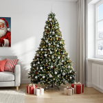 Kunstlik roheline j&otilde;ulupuu kuuseehtega 210 cm 300 led-i