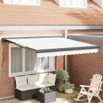 K&auml;igukohandatav varikatus valge 350 x 250 cm kangas, metall