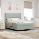 Led kastvedru voodi madratsiga helehall 140 x 200 cm samet